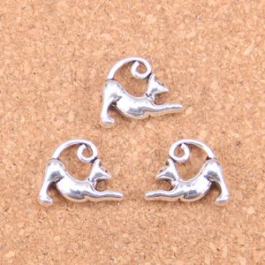 55 Stück Antik Silber Bronze vergoldet faule Katze Charms Anhänger DIY Halskette Armband Armreif Erkenntnisse 15*18mm