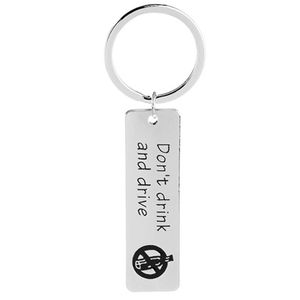 Moda lettering chaveiro para mulheres homens não bebem e dirigem prata keychain jóias amigo amigo