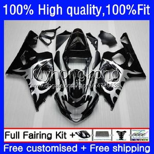 Feedings de molde de injeção para Suzuki GSX-R750 K4 750CC GSXR600 GSXR-750 04-05 20No.7 GSX-R600 GSXR Silver Chamas 600 750 CC 04 05 600cc GSXR-600 GSXR750 2004 2005 OEM Bodys