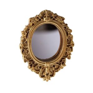 Mirrors Home Mini Classical Mirror Gold And Silver Round Carved Accessories Miniature Life Scene Model Decorative