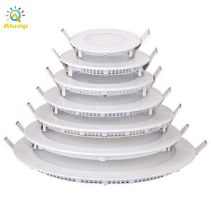 LED-panelljus 3W 6W 9W 12W 15W 18W 20W 24W Round Square Incessed Super Tunna Lights 85-265V Taklampa