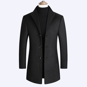 Vendita Designer Uomo Cappotto di lana Giacche spesse Lane invernali Uomo Classico solido Cappotto maschile Moda Colletto con bottoni Cappotti da uomo