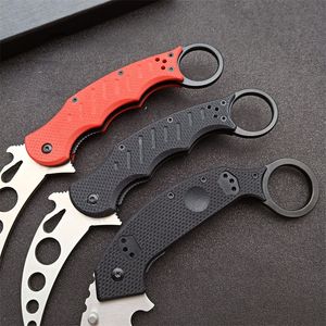 Promotion Practice Claw knife 420C Satin Blade G10 Handle Trainer Karambit EDC Outdoor Sport Tools Gift Knives
