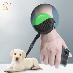 Nadgarstek Lina Pet Lampa Głośnomówiący Dog Trakty Teleskopowe Teleskopowe Auto Rysujące S S Dual Smycz 210712
