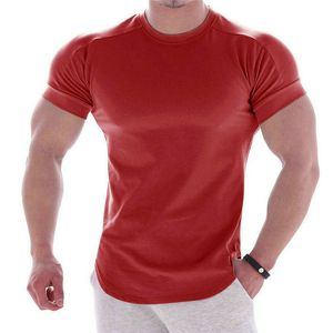 217 Mężczyźni Spring Sporting Top Koszulki Koszulki Lato Z Krótkim Rękawem Fitness Tshirt Bawełniana Odzież męska Sport T Shirt