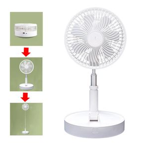 Folding Telescopic Floor Desk Fan 8000mAh 4 Modes 25-35db USB Rechargeable Adjustable Height 9-100cm Mini Aromatherapy Fans Camping Travel