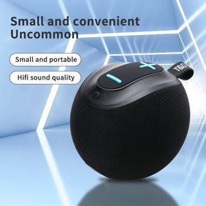 Round Wireless Portable Speaker Waterproof Subwoofer Desktop Mini Sound Box for PC BT Speakers Supports FM, TF Card USB TWS AUX Music Player Loudspeaker