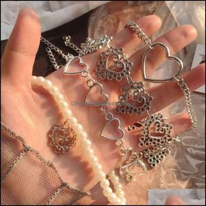 Beaded Necklaces & Pendants Kdoll Heart Chain Choker For Women Neck Goth S Esthetic Jewelry Christmas Party Girl Halloween Shocker Drop Deli