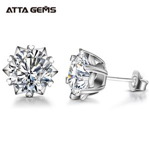 ATTagems Classic 100% 925 Sterling Silver 2.0ct Moissanite Kamień Szlachetny Kolczyki Ślubne Fine Biżuteria Prezent Hurtownie