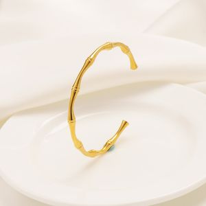 Gold Metal Bamboo Форма Bangle 24K Прекрасный твердый желтый браслет Женщин - минималистский золотой манжеты браслеты для нее