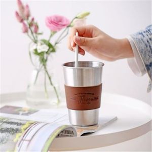 Mugs Stainless Steel Cups Metal Tea Cup Tumblers Large Capacity For Cold Drinks Home Kitchen Dining Bar Heat Insulation