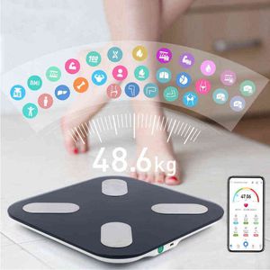 2021 New Peso Smart Scale Electronic Bathroom Balanças Composição Corporal Banheiro Digital Escala Turizada Vidro LCD Display H1229