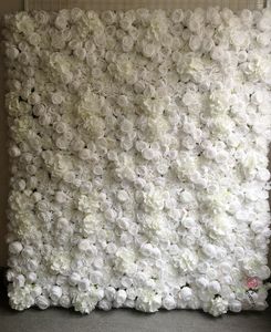 White Floral Wall Backdrop Panel, Artificial Rose and Penoy Floral Wall for Wedding, Party Decoration, Photography, 40x60cm