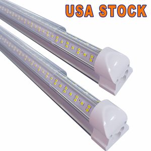 Stock In US V-Shaped T8 LED Tubes Integrated Cooler Door USA America LED bulbs 8ft LED fluorescent lights AC85-265V Daytime Shops light