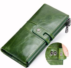 Kvinnors plånbok Äkta läder Kvinna plånbok handväska purses mynt och kort plånböcker koppling väska