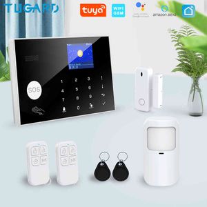 Tugard Tuya Wireless WiFi GSM Home Braggerar Security Alarm Smart Life Alexa Google Apps Control с набором детектора датчика