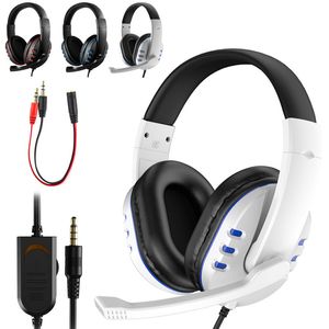 Stereo Gaming Headset Xbox PS5 PS4 PC 3.5mm Wired Over-Head Gamer Headphone med Mikrofon Volymkontroll Spel Hörlurar