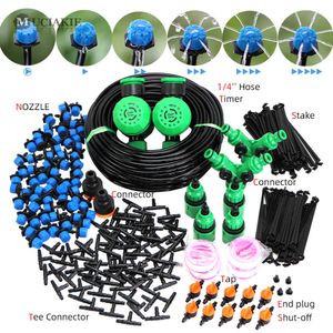 Muciakie 60-5M 정원 급수 시스템 기계식 타이머 컨트롤러 물방울 관개 파란색 조정 가능한 드리퍼 전체 커넥터 210610