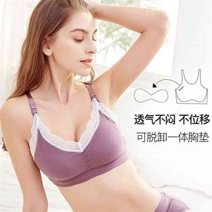 Pregnant women underwear breastfeeding bra pregnancy cotton feeding clothes post-partum comfort maternity big size 210918