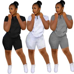 New Summer Women tracksuits short sleeve outfits pullover T-shirtsshorts pants two piece set plus size jogger suit casual sportswear black letter sweatsuits 4660