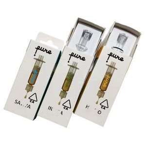 Luer Lock Pure Glass Syringe 1.0ml with measurement mark tip Oil Filling Tool for Thick Oils Cartridge Vaporizer 3 Color boxes