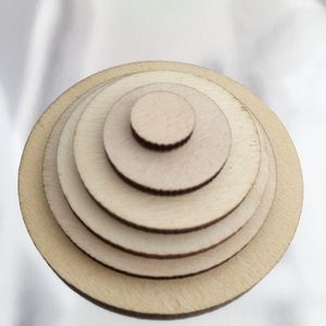 Wooden Craft Circles Round Chips 10mm -- 100mm Mini Wood Cutouts Ornament Blank Disc DIY Painting Tag Decoration Art Crafts