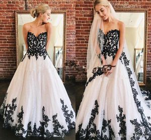 Applique Wedding Lace Black Dresses Bridal Gown 2021 Custom Made Plus Size Sweetheart Neckline Floor Length A Line Beach Boho Vestido De Novia