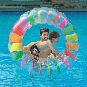 Pool & Accessories Inflatable Water Wheel Roller Float 36inch Giant Roll Ball For Kids Swimming Toys Grass Crawling Toy