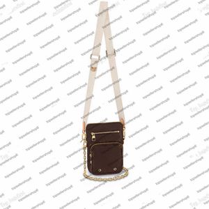 M80746 Designer top end UTILITY PHONE SLEEVE mini borsa da donna borsa in tela Pochette in pelle di vacchetta naturale Borsa a tracolla CROSSBODY borsa