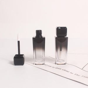 Storage Bottles & Jars 10ml Cute Empty Black Gradient Lip Gloss Tube Plastic Square Lipgloss Tube Cosmetic Refillable Container Packaging1