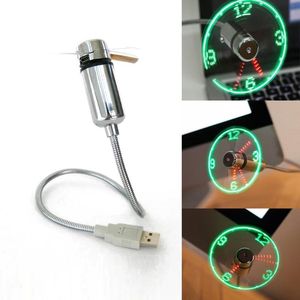 2021 Hand Mini USB Fan Portable Gadgets Flexible Gooseneck LED Clock Cool For Laptop PC Notebook Real Time Display Durable Adjustable