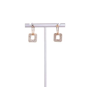 Wholesale ladies pearl stud earrings resale online - Ladies Bohemian Fashion Jewelry Geometric Crystal Square Stud Earrings Pearl