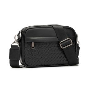 Men's Casual PU Leather Shoulder Bag, Business Crossbody Messenger Bag, Briefcase Flap Handbag