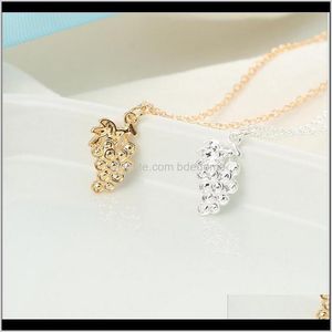 Necklaces & Pendants Jewelry Drop Delivery 2021 Simple Style Pendant Necklace Grape Gold Sier Color Metal Plated O Chain For Women Gift Urwop