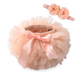 Baby Girls Tutu Skirt Bow Gauze Skirts With Headband PP Shorts Kids Casual Girl Clothes Babys Princess 0-3T 391 J2