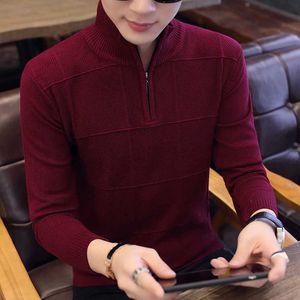 Beige Grey Black Navy Sweater Men Long Sleeve Winter Pullovers Casual Turtleneck Solid New Fashion Mens Sweaters Y0907