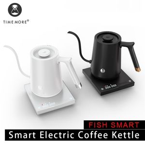 Timemore Store Fish Smart Electric Coffee Czajnik IloseNeck 600-800ml 220 V Garnek kontroli temperatury ciepła do kuchni 220225