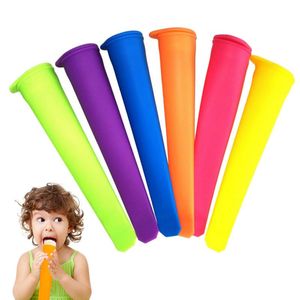 Utensili da cucina in silicone Stampi per ghiaccioli fai-da-te Stampo per ghiacciolo per stampi per tubi, vassoio per congelare con coperchi, regalo per bambini