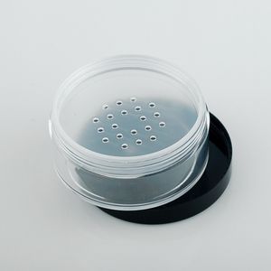 Clear 50g 50ml Plastic Powder Puff Container Case Makeup Cosmetic Jars Face Powder Blusher Storage Box With Sifter Lids DH5687