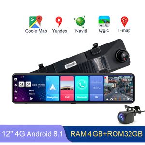 Dashcam 4GB + 32GB CAR DVRバックミラー4G Android Wifi GPSナビゲーションADASフルHD 1080P車のビデオカメラレコーダーダッシュボード