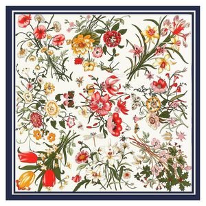 Szaliki Bukiet Lily Kwiat Lady Simulation Silk Scarf Szal Duża Kwadratowa Kobieta Wiosenny Torba Kwiatowy Ręcznik do ochrony przeciwsłonecznej 130 * 130 cm