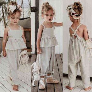 US Toddler Kids Roupas de menina de menina férias de cor sólida férias gerais buffe bandage bodysuith deunha