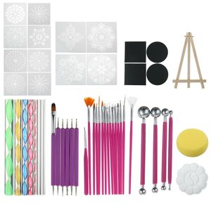 40 sztuk DIY Mandala Dotting Tools Set Zestaw Malowanie Rockowe Nail Art Art Craft Pen Farba Wzornik Szablon Materiały