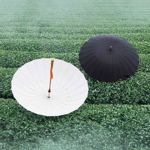 24K långt trähandtag s fashionabla kvinnor dubbel stor paraply sockerrör högkvalitativ vindtät