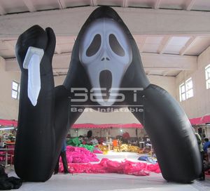 Fantasma gonfiabile della decorazione di Halloween di evento che tiene un arco del coltello Il più nuovo arco di Grim Reaper per la festa spaventosa