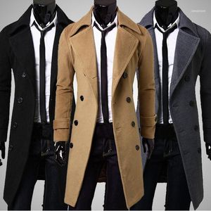 Erkek Blazer Ceketler Kış Erkek İnce Şık Trençkot Kruvaze Uzun Ceket Parka Plus Size In Jackets1