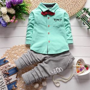 2PC Kids Baby Boys Clothes Clothing Sets Infant Boy Coat Pants Outfits Suits Child Formal Wedding Bow Tie Tracksuits
