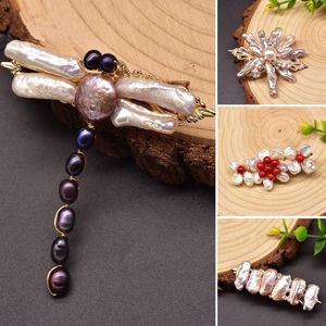 H￥rkl￤mmor Barrettes Natural Freshwater Barock Pearl Hairpin for Women Anniversary Gift Korean Handgjorda lyxiga h￥rkl￤der smycken mode