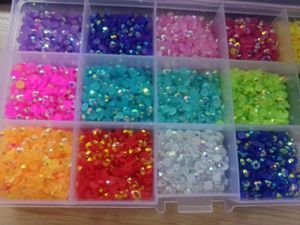 Dekoracje na paznokcie 15000-7500PCS AB Dhinestones 15 Kolory Jelly Deco Glitters Klejnoty Kamienie i Dżetów, 87888