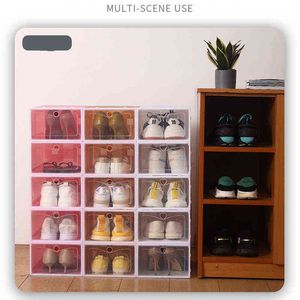 6 SZTUK Transparent Plastikowe Buty Boxes Buty Organizator Przechowywanie Pojemnik na kontenerów Schoenen Opbergen Zapatero Organizador de Zapatos